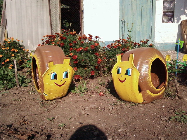 Улитки из покрышек