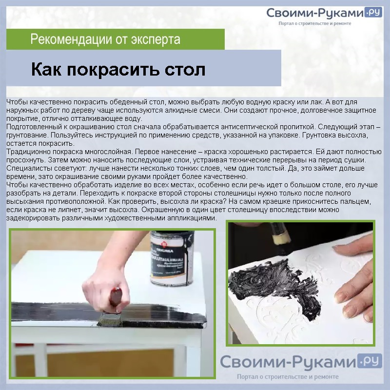 Как покрасить стол