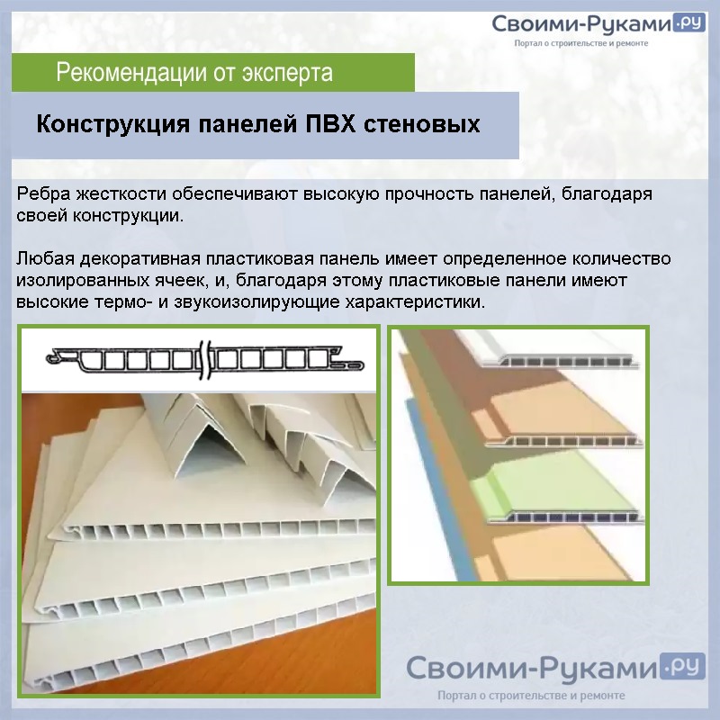 Конструкция панелей ПВХ стеновых